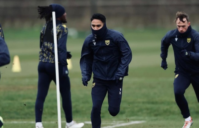 Marselino Ferdinan saat latihan bersama Oxford United. [Instagram]
